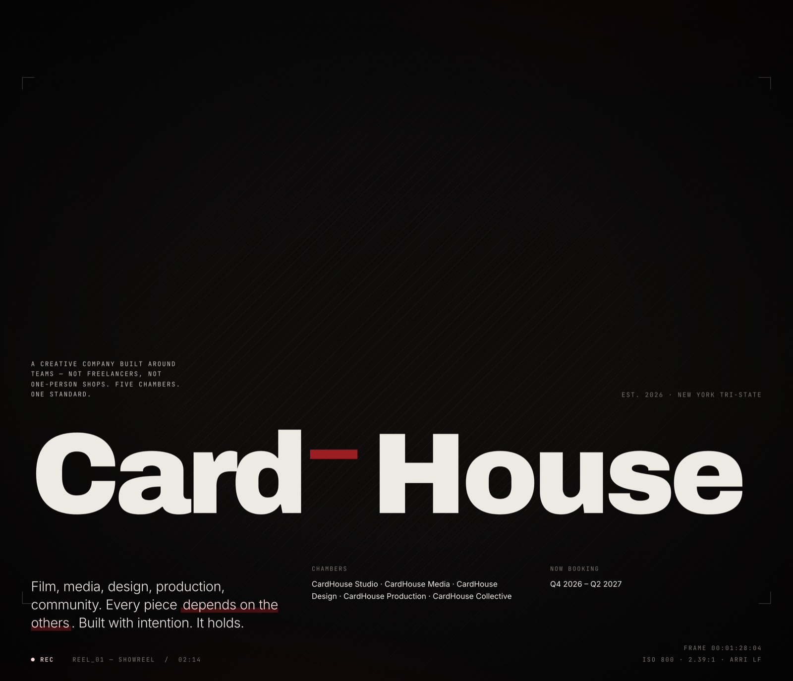 CardHouse homepage — the site you are on now, hand-coded with no CMS and no framework.